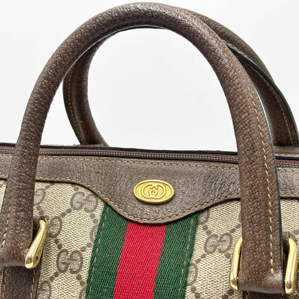 Gucci Beige/Ebony GG Coated Canvas Vintage Boston Bag (Pre-owned)