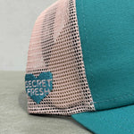 Load image into Gallery viewer, New Era 9Forty x SF "Mahal Kita" Trucker Hat Teal
