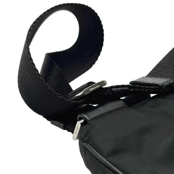Prada Tessuto Nylon Sport Black Messenger Crossbody Bag (Pre-owned)