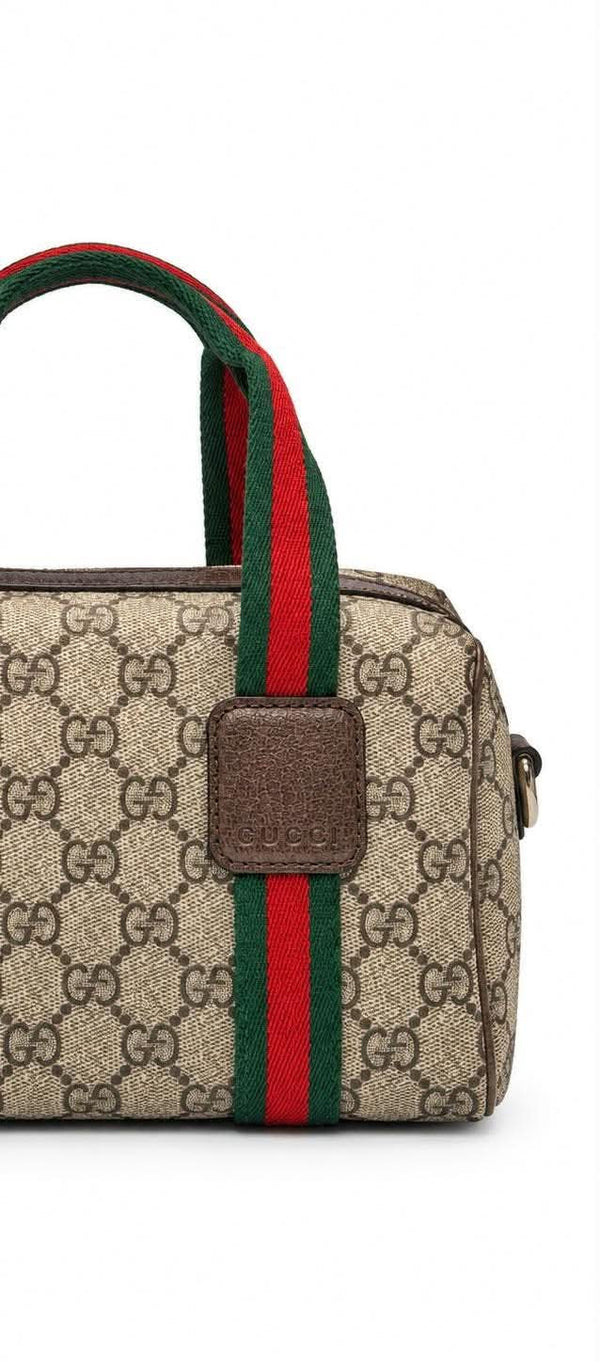 Gucci GG Supreme Web Mini GG Top Handle Bag Beige Ebony New Acero (Like new)