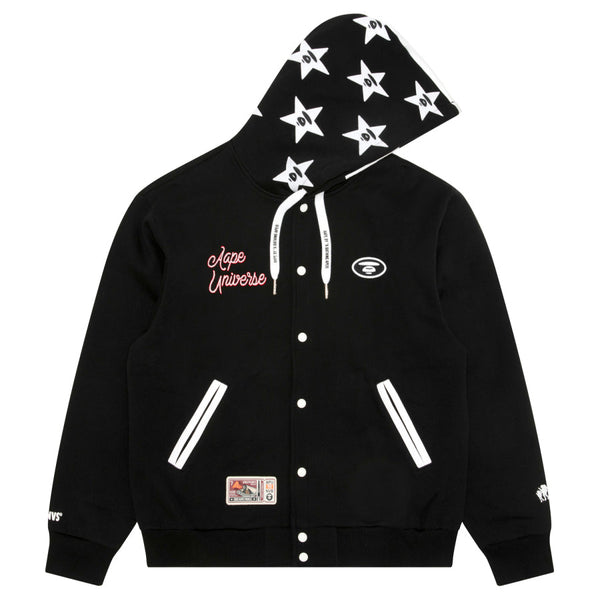 AAPE Men Zip Throughs AAPEUNVS moonface hooded jacket Black
