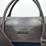 Load image into Gallery viewer, Burberry Black Label Business Bag Dark Brown/Navy Leather (Pre-owned)
