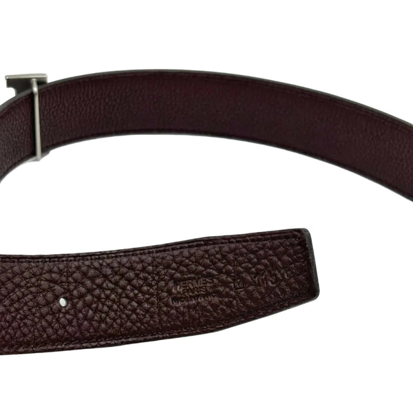 Hermes H Buckle Reversible Belt 32 Brown Black Leather T95 Belt (Brandnew)