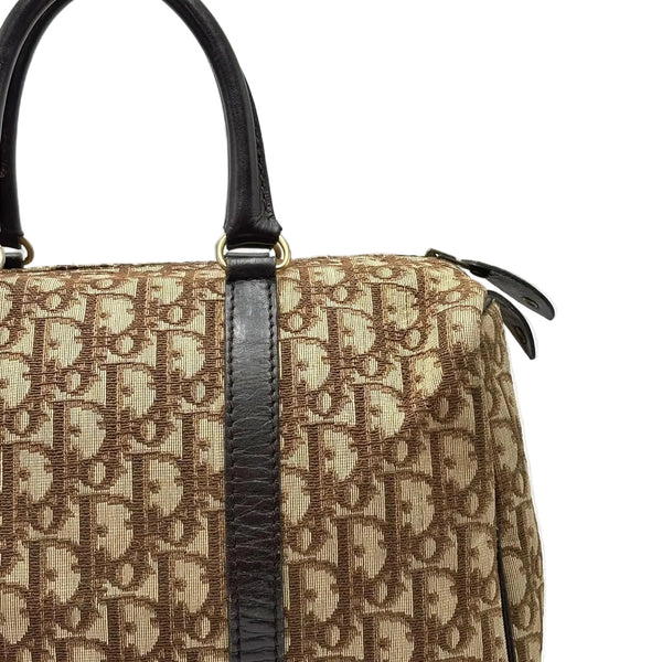 Christian Dior Brown Oblique Canvas Boston Bag (Pre-owned)