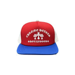 Load image into Gallery viewer, Chrome Hearts Cemetery Cross Hollywood Trucker Hat Red/White/Blue
