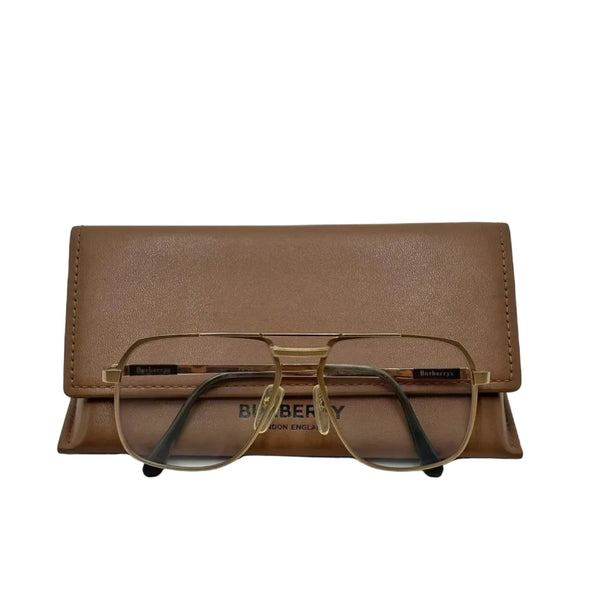 Burberry Prescription Glasses (Gold-tone / Clear Lenses) (Pre-owned)