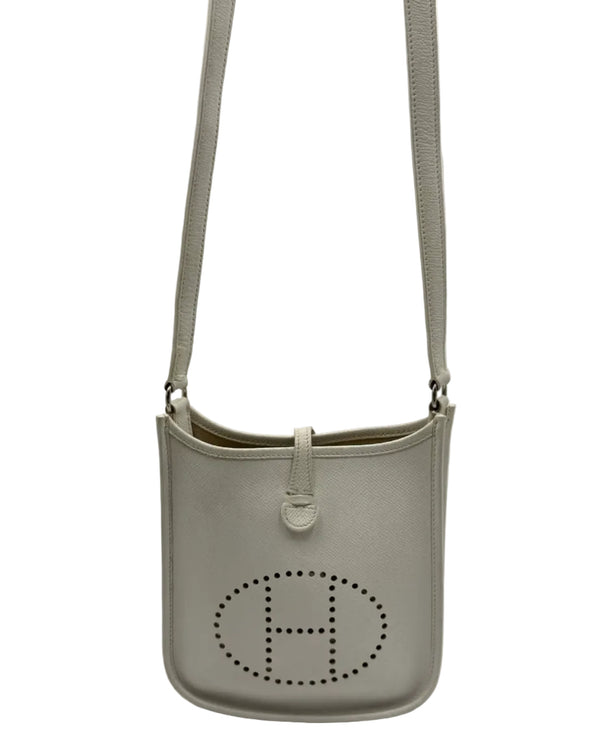Hermès Mini Evelyne White Silver Hardware Shoulder Bag (Pre-owned) TBJQW6K