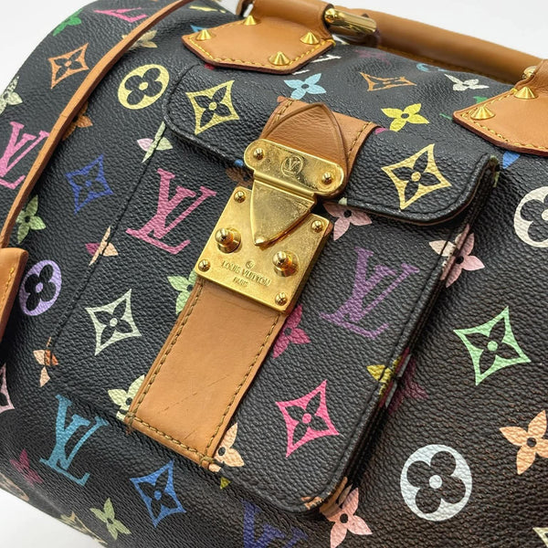 Louis Vuitton x Takashi Murakami Black Monogram Multicolor Speedy 30 Bag  (Pre-owned)