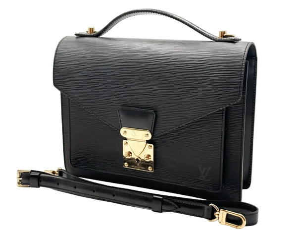 Louis Vuitton Monceau Epi Black Handbag (Pre-owned)