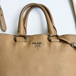 Load image into Gallery viewer, Prada Logo-lettering two-way bag Beige (Like new)
