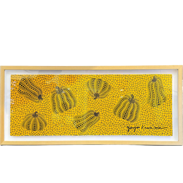 Yayoi Kusama Pumpkin Tenugui (Framed) Beige