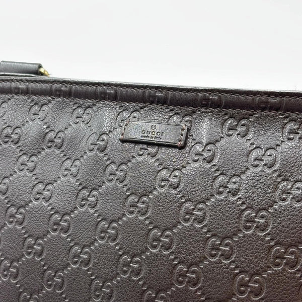 Gucci Guccissima Medium Flat Messenger Bag Black (Pre-owned) VQRVY3T