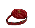 Load image into Gallery viewer, Gucci GG Marmont Matelasse Belt Bag Red Quilted Leather (Like new) K4462J2
