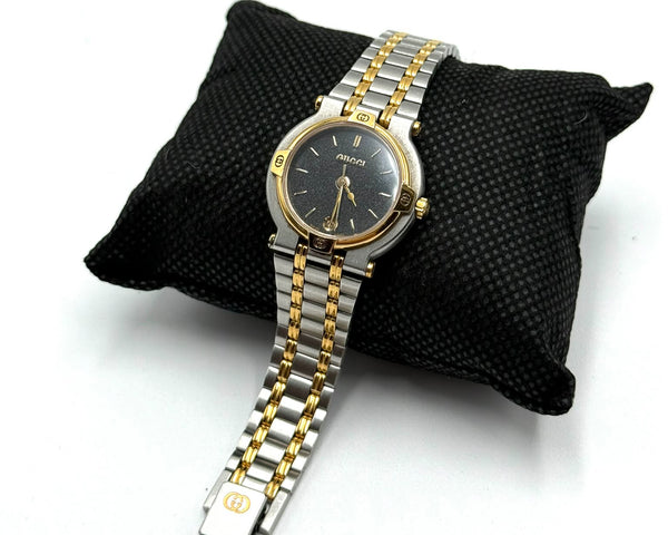Gucci 9000L Two-tone Silver Dial Quartz (Pre-owned)