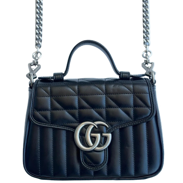 Gucci GG Marmont Matelasse Top Handle Bag Mini (Like new) DRB9DHR