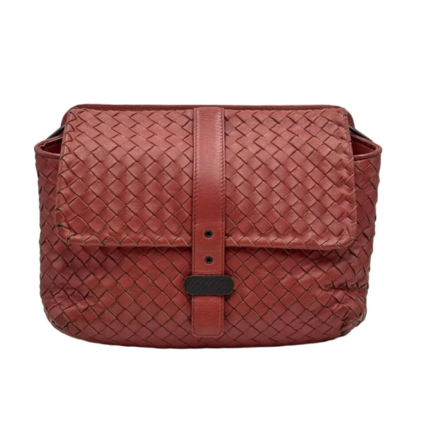 Bottega Veneta 2012-2026 Nappa Intrecciato Double Sided Flap Messenger Bag Crossbody Bag (Pre-owned) 4XRJ8VW