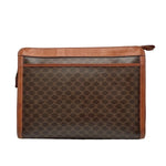 Load image into Gallery viewer, Celine Vintage Pouch Brown Monogram Canvas and Natural Leather (Pre-owned)
