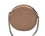Load image into Gallery viewer, Saint Laurent Monogram Round Vinyl Camera Bag Brown Beige (Like New)
