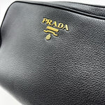 Load image into Gallery viewer, Prada Black Vitello Phenix Leather Double Zip Crossbody Bag (Like new) W6YRB9Y
