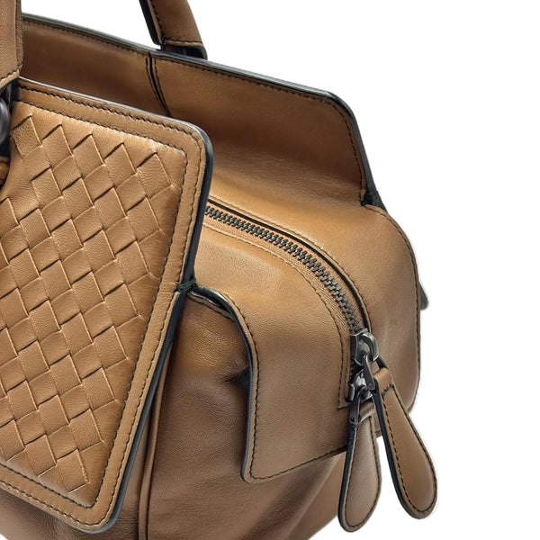 Bottega Veneta Monaco Intrecciato Handbag Brown (Pre-owned) W7M2RQC