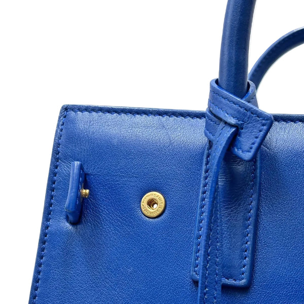 Saint Laurent Royal Blue Calfskin Leather Classic Nano Sac De Jour Bag (Pre-owned) W8B989X