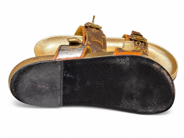 Louis Vuitton Bom Dia Leather Sandals (Pre-owned)
