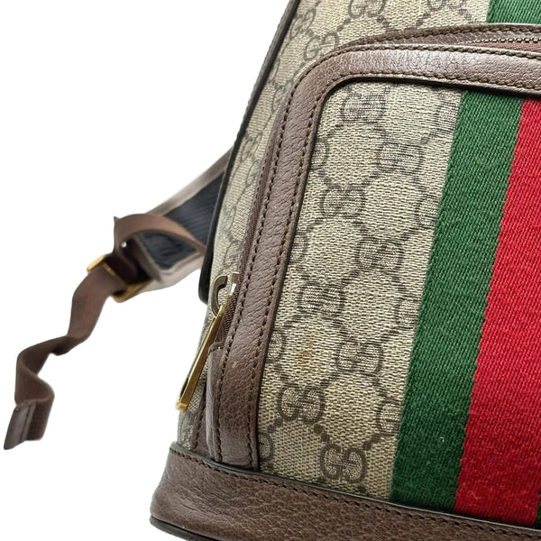 Gucci GG Supreme Monogram Calfskin Web Small Ophidia Day Backpack Beige Ebony New Acero (Pre-owned) CDQTW2T