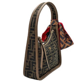 Load image into Gallery viewer, Fendi Fabric Jacquard Vitello Grace FF 1974 Mini Fendessence Shoulder Bag Tobacco Moro Ebano (Like new) 4BW2Y6R
