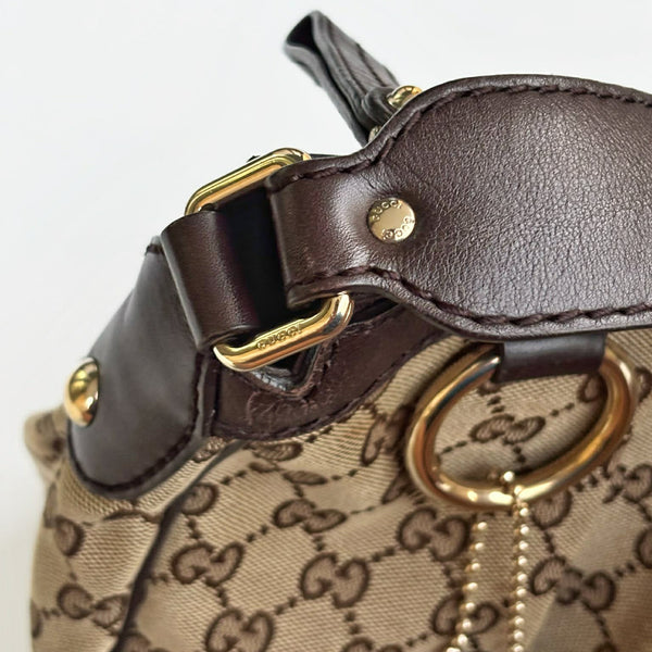 Gucci Beige/Brown GG Canvas Medium Sukey Hobo (Pre-owned) 9X9Y2WG