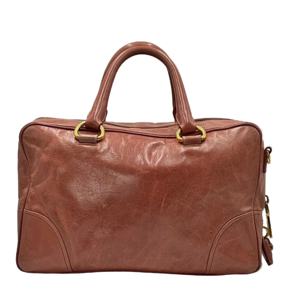 Prada Antico Vitello Shine Leather East/West Satchel Bag (Pre-owned) C8KHRM9