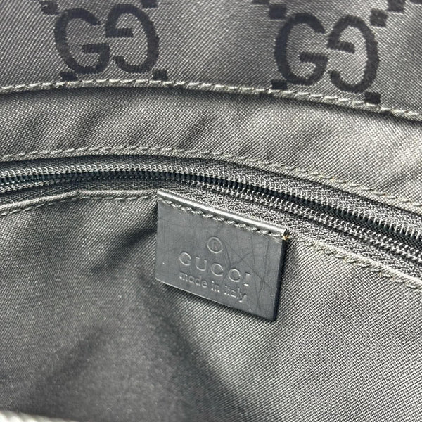 Gucci Nylon Monogram  Bamboo Shopper Tote Black (Pre-owned)