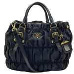 Load image into Gallery viewer, Prada Black Gaufre Tessuto Nylon Shopping Tote Bag (Pre-owned) 87X8449
