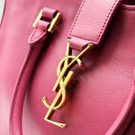 Load image into Gallery viewer, Saint Laurent Calfskin Monogram Baby Cabas Fuchsia (Pre-owned)

