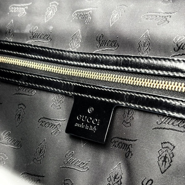 Gucci Black Leather Pop Bamboo Handle Tote Bag (Pre-owned) 34GB9JV