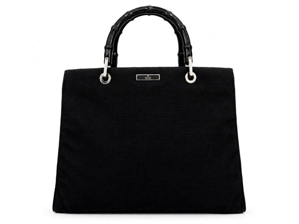 Gucci Black Nylon And Bamboo Work Tote Bag (Pre-owned) 9GC7QD9