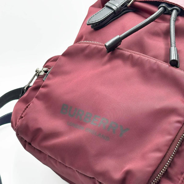 Burberry Nylon Medium Rucksack Backpack Burgundy Red (Pre-owned) KBXYH8K