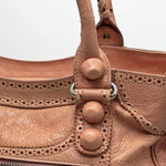 Load image into Gallery viewer, Balenciaga Grenadine Lambskin Leather Peach Giant Brogues Bag (Pre-owned) KVCKMH6
