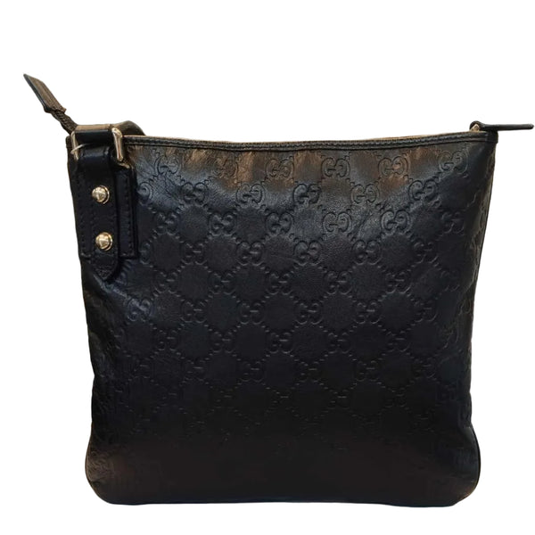 Gucci Black Guccissima Leather Messenger Bag (Like new)