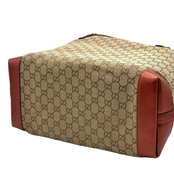 Gucci Beige/Red GG Canvas Craft Original Tote Bag (Pre-owned) B6VHK3J