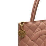 Load image into Gallery viewer, Chanel Pink Quilted Caviar Leather Medallion Tote Bag Vintage (Pre-owned) B6XW7J8
