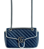 Load image into Gallery viewer, Gucci Calfskin Matelasse Diagonal Small Torchon GG Marmont Shoulder Bag (Pre-owned) GXKV2DR
