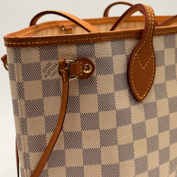 Louis Vuitton Neverfull PM Handbag Damier Azur Canvas (Pre-owned) 8D9R4C3