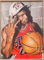 Load image into Gallery viewer, Michael Jordan 3-PEAT "Drawing" (Framed)
