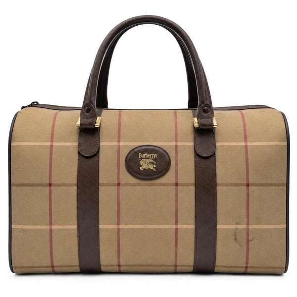Burberry 20th Century Vintage Check Canvas Boston Bag (Pre-owned)