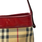 Load image into Gallery viewer, Burberry Brown Leather Haymarket Check Coated Canvas Shoulder Bag (Pre-owned)

