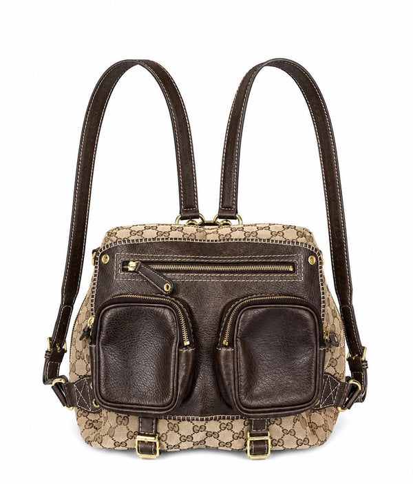 Gucci Monogram Medium Darwin Convertible Backpack Brown (Pre-owned)
