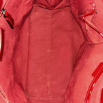 Load image into Gallery viewer, Burberry Red Check Embossed Patent Leather Bilmore Tote (Pre-owned)
