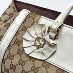 Load image into Gallery viewer, Gucci Monogram Trophy Satchel Beige Ebony Mystic White (Pre-owned) BDCVG7B
