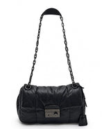 Load image into Gallery viewer, Prada Black Nappa Bomber Leather Flap Bag (Like new) YMJX29G
