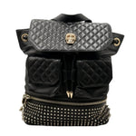Load image into Gallery viewer, Philipp Plein Skull Studded Backpack Black Leather (Like new)
